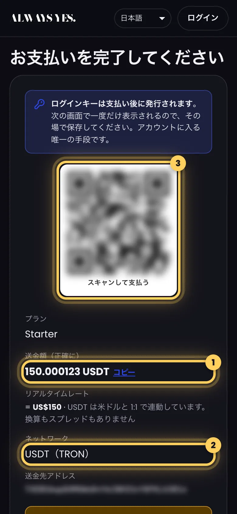 ステップ 2: 支払い画面をよく読む