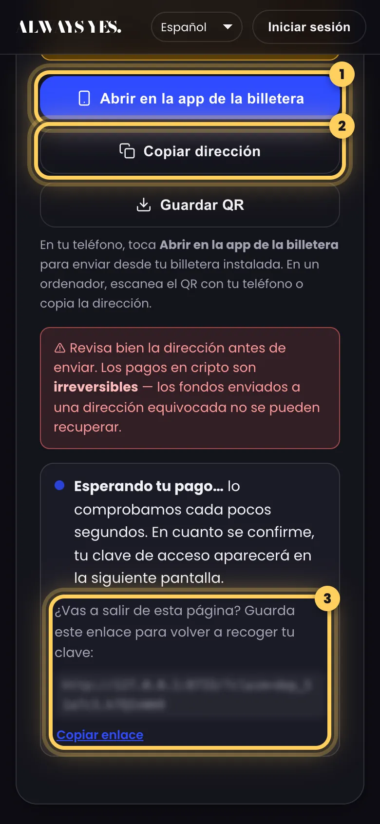 Paso 3: Envía el pago