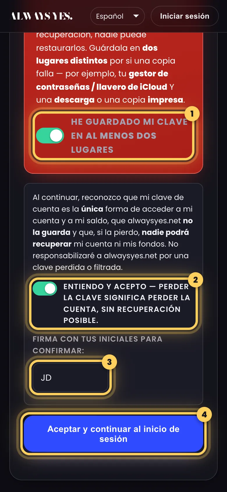 Paso 6: Confirma y firma con tus iniciales