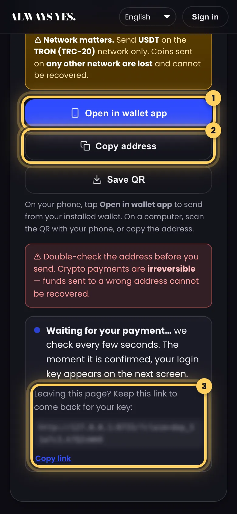 Step 3: Send the payment