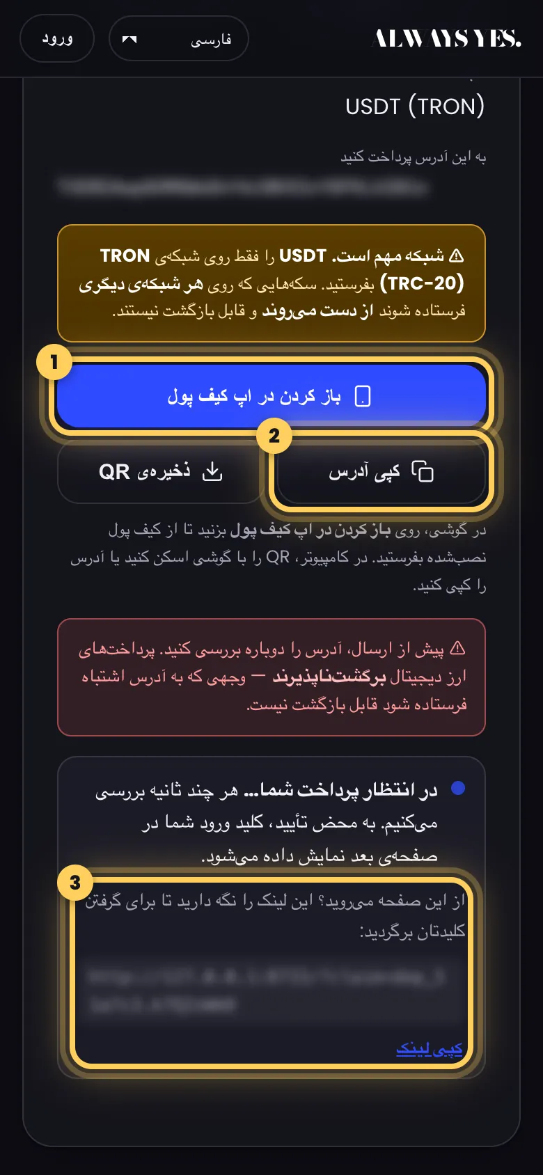 مرحله 3: پرداخت را بفرستید