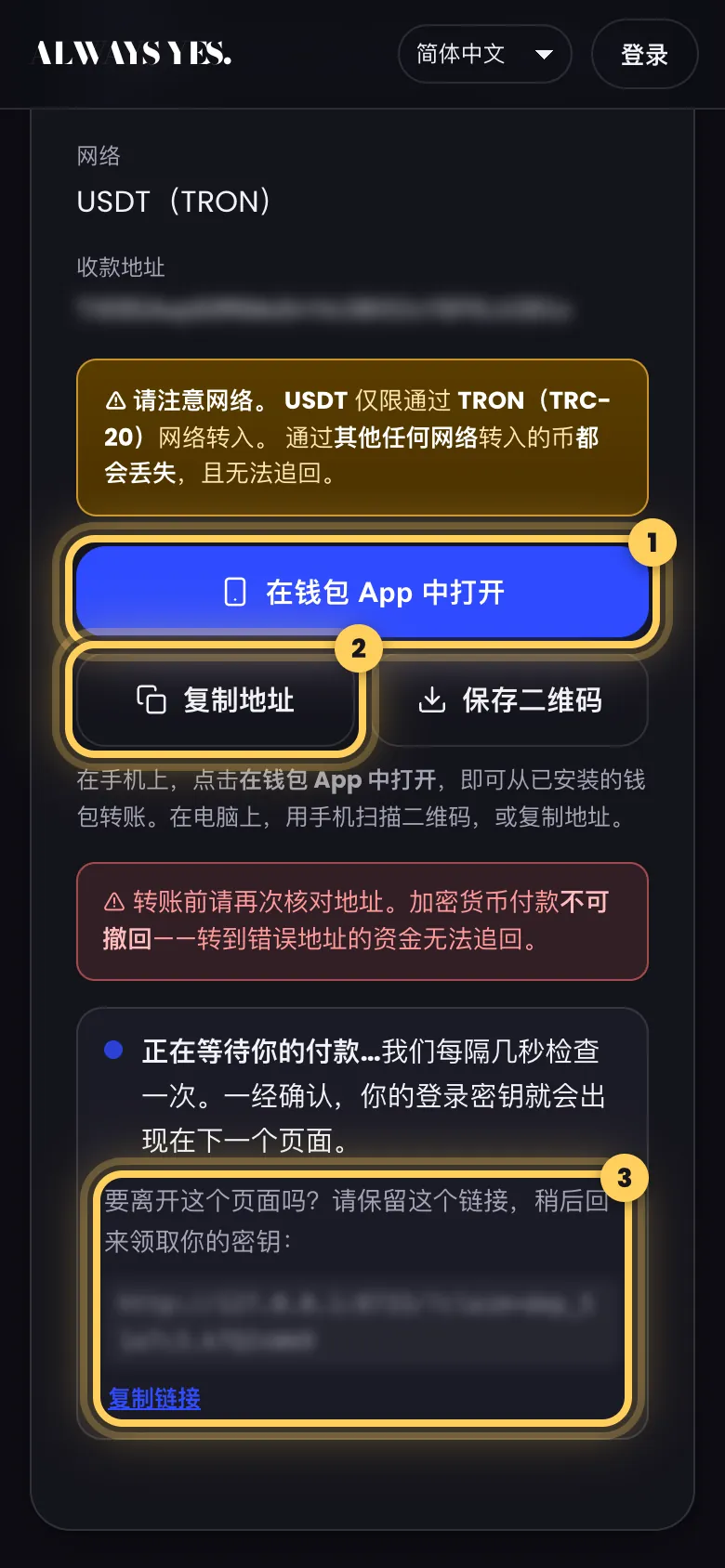 步骤 3: 送出付款