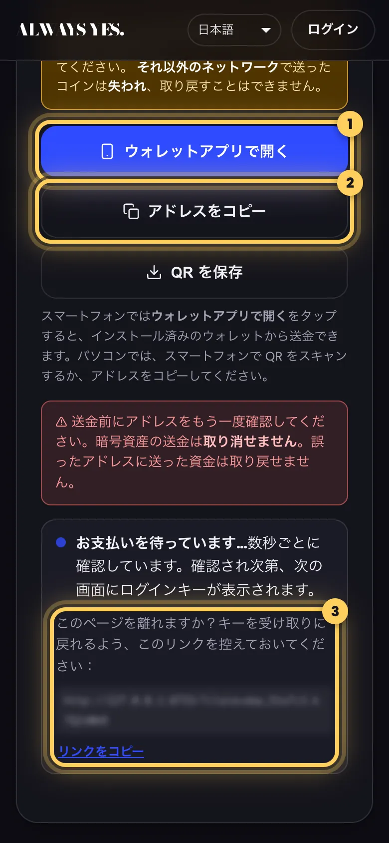 ステップ 3: 支払いを送る